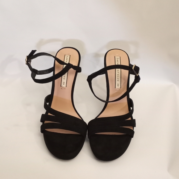 ZARA Black Suede Platform Sandal w/Stiletto Heel - Picture 8 of 8